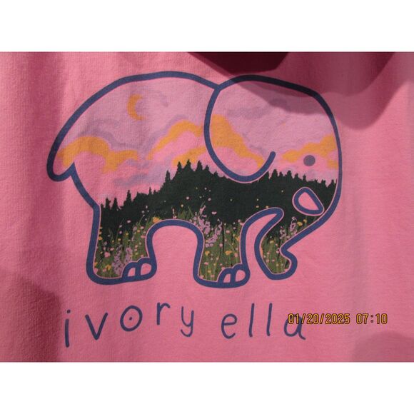 Ivory Ella size L pink hoodie elephant 100% cotton great condition - Picture 1 of 14